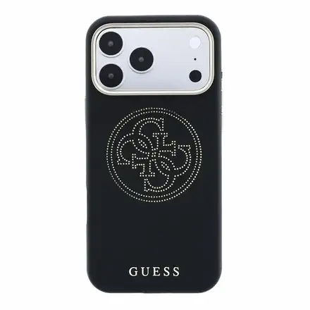 Guess PU Semi Wrap Perforated 4G Logo MagSafe kryt iPhone 18 Pro Max černý