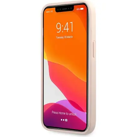Guess PU 4G Metal Logo kryt iPhone 13 Pro Max růžový
