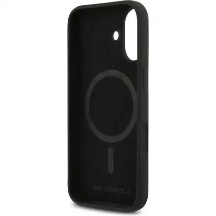 Karl Lagerfeld Liquid Silicone Double Heads MagSafe kryt iPhone 17 černý