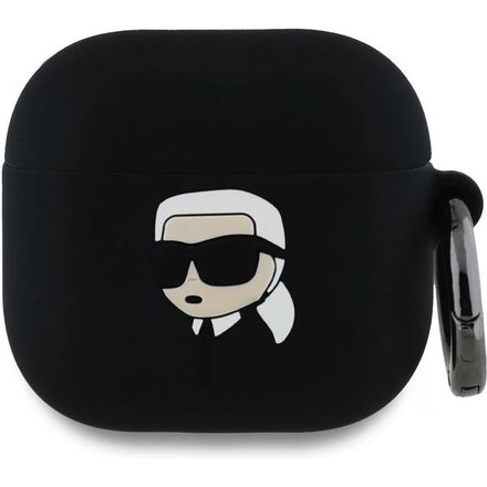 Karl Lagerfeld 3D Logo NFT Karl Head Silikonové Pouzdro pro AirPods 4 černé