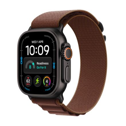 Apple Watch Ultra 4 GPS + Cellular 49mm Black Titanium Case with Burgundy Alpine Loop - L
