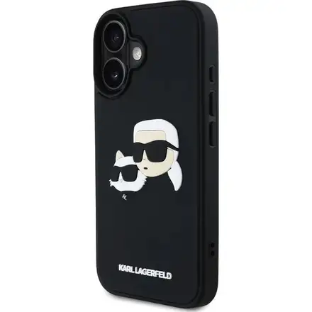 Karl Lagerfeld 3D Rubber Double Heads kryt iPhone 16 černý