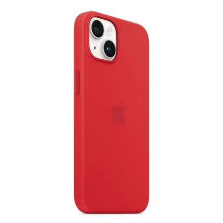 Apple iPhone 14 Plus Silicone Case with MagSafe-(PRODUCT)RED