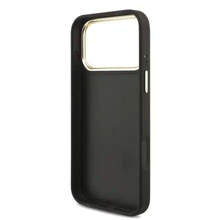 Guess PU Leather 4G Gold Frame MagSafe kryt iPhone 18 Pro černý