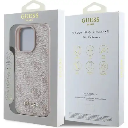 Guess 4G Charm kryt iPhone 16 Pro Max růžový