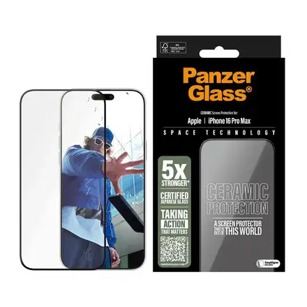 PanzerGlass ochranné sklo UWF Ceramic Protection pro iPhone 16 Pro Max-Black Frame