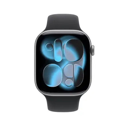 Apple Watch Series 11 GPS 42mm Vesmírně šedý hliník s černým sportovním řemínkem - S/M