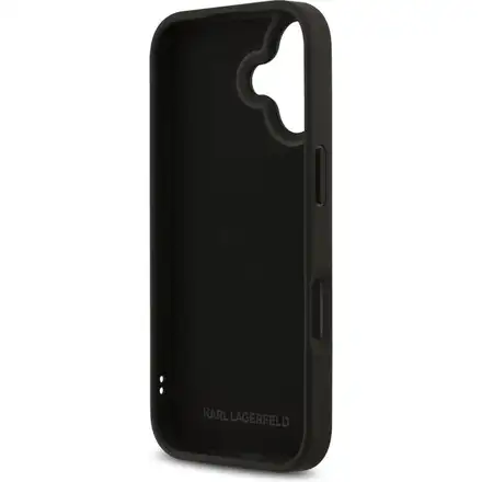 Karl Lagerfeld 3D Rubber Karl and Choupette kryt iPhone 17 černý