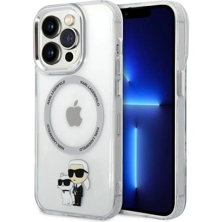 Karl Lagerfeld IML Karl and Choupette MagSafe kryt iPhone 15 Pro průhledný