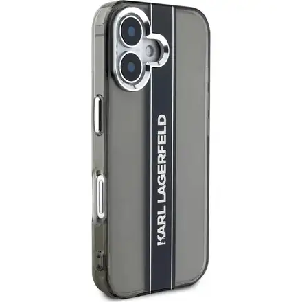 Karl Lagerfeld IML Stripe Logo kryt iPhone 16 černý