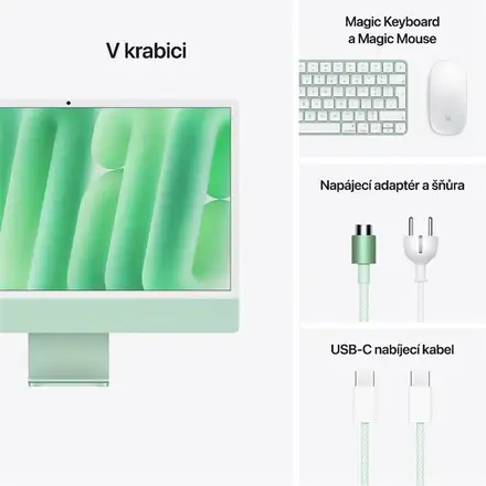 EDU iMac 24" 4.5K Apple M4 10-core CPU 10-core GPU 16GB 256GB Zelený CZ
