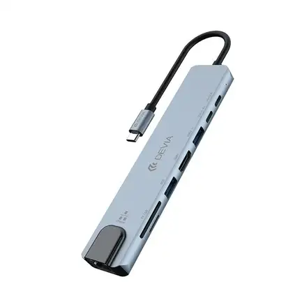 Devia USB-C Hub Pro 8 in 1 EC706-Deep Gray