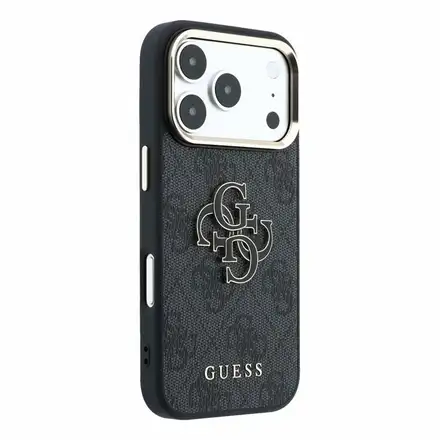 Guess PU 4G Resin Metal Logo kryt iPhone 18 Pro černý