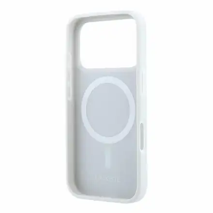 Lacoste PVC Iconic Petit Pique Metal MagSafe kryt iPhone 18 Pro šedý