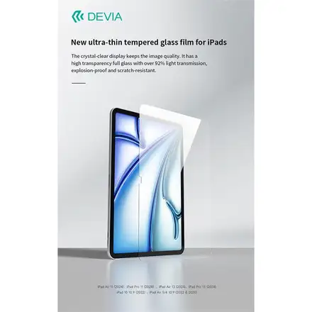 Devia ochranné sklo pro iPad Pro 13" M4 2024 - Crystal Clear