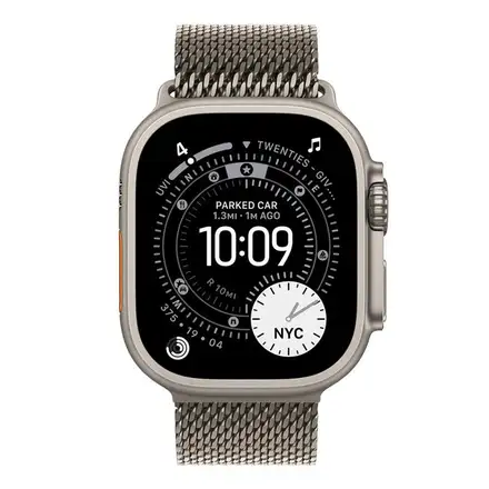 Apple Watch 49mm Natural Titanium Milanese Loop - Large