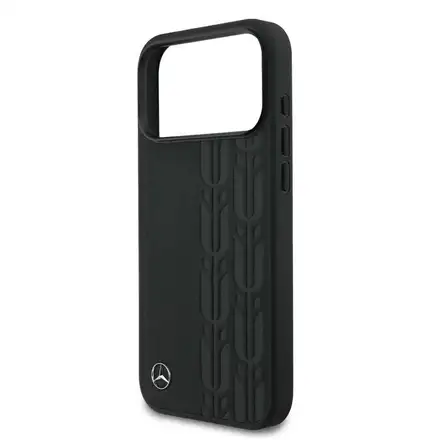 Mercedes Leather Laurel Leaves MagSafe Zadní Kryt pro iPhone 17 Pro Max černý