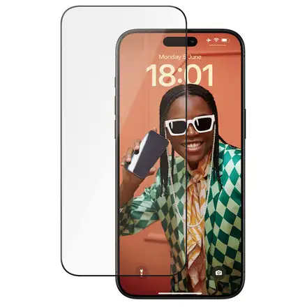 PanzerGlass ochranné sklo UWF Ceramic Protection pro iPhone 15 Pro Max-Black Frame