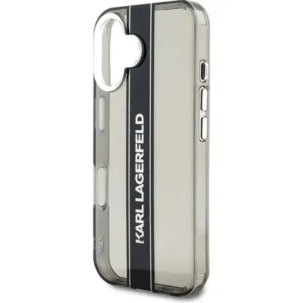 Karl Lagerfeld IML Stripe Logo kryt iPhone 16 černý