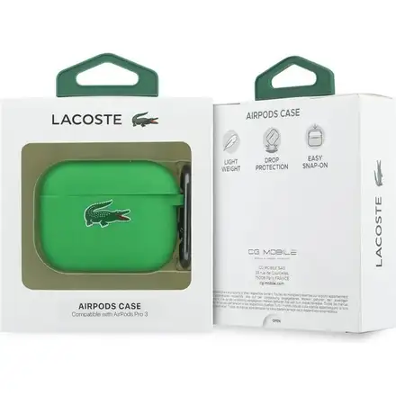 Lacoste Liquid Silicone Croc Logo Pouzdro pro AirPods 3 Pro zelené