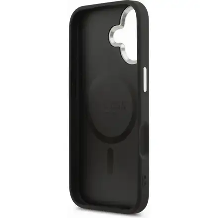 Guess PU Leather Triangle Logo MagSafe kryt iPhone 17 černý