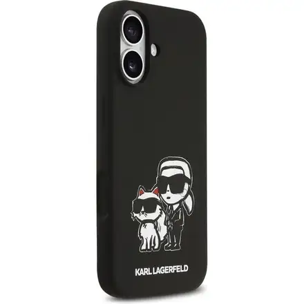 Karl Lagerfeld Liquid Silicone K&CH Sketch MagSafe kryt iPhone 17 černý