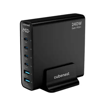 Cubenest S6D0 PD 3.1 GaN Adaptér 240W - černá