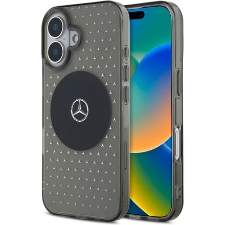 Mercedes PC/TPU Star Pattern MagSafe Zadní Kryt pro iPhone 16 Plus černý