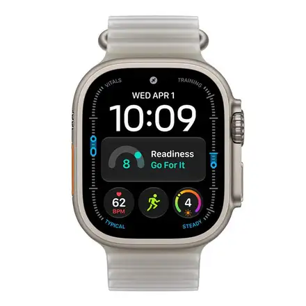 Apple Watch 49mm Translucent Grey Ocean Band-Natural Titanium Finish