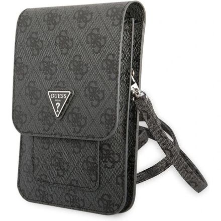Guess PU Saffiano Triangle Logo Taška na Telefon černá