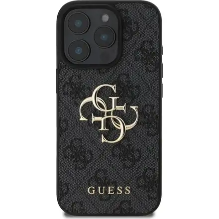 Guess PU 4G Metal Logo kryt iPhone 16 Pro Max šedý