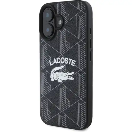 Lacoste Blend Monogram MagSafe kryt iPhone 16 černý