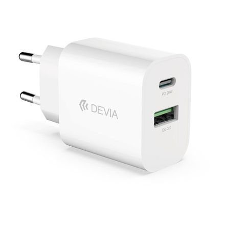Devia síťová nabíječka Smart Series PD&QC 20W V2 - White