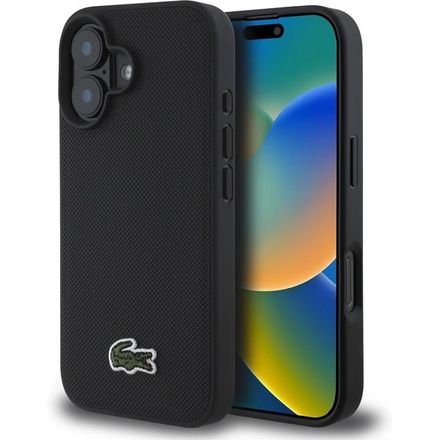 Lacoste Iconic Petit Pique Logo MagSafe kryt iPhone 16 Plus černý