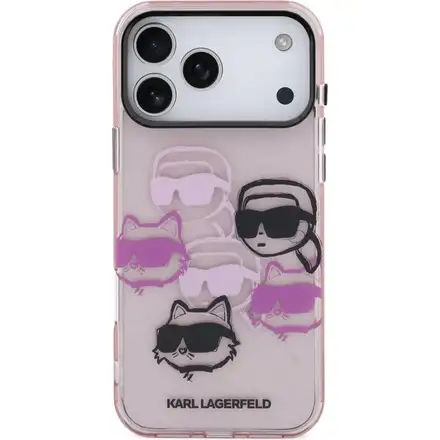 Karl Lagerfeld IML Multi K&CH Heads kryt iPhone 17 Pro růžový
