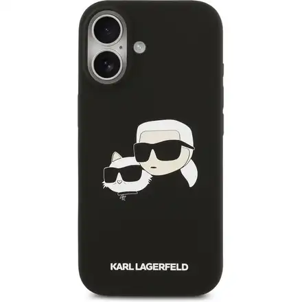 Karl Lagerfeld Liquid Silicone Double Heads MagSafe kryt iPhone 17 černý