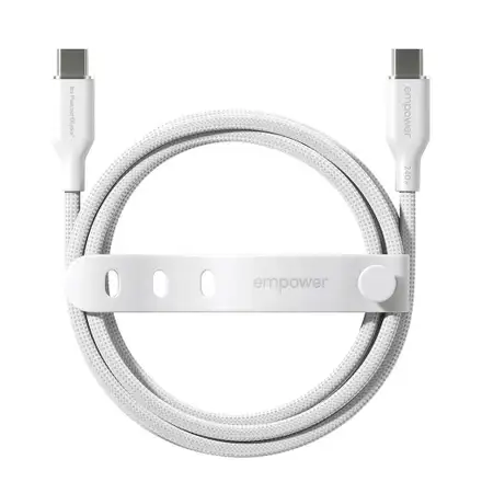 PanzerGlass kabel EMPOWER Racing USB-C na USB-C 2m 240W - bílý
