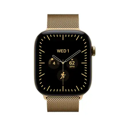 Apple Watch Series 12 GPS + Cellular 42mm Zářivě zlatý titan s zářevě zlatým milánským tahem