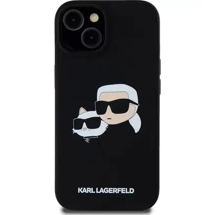 Karl Lagerfeld Liquid Silicone Double Heads MagSafe kryt iPhone 15 Pro Max černý