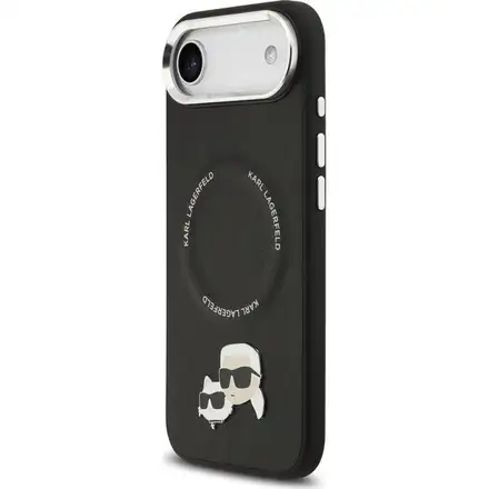 Karl Lagerfeld PU Karl and Choupette Heads Pins MagSafe kryt iPhone Air černý