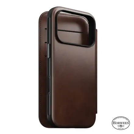 Nomad pouzdro Modern Leather Folio Magsafe Horween pro iPhone 18 Pro - Rustic Brown