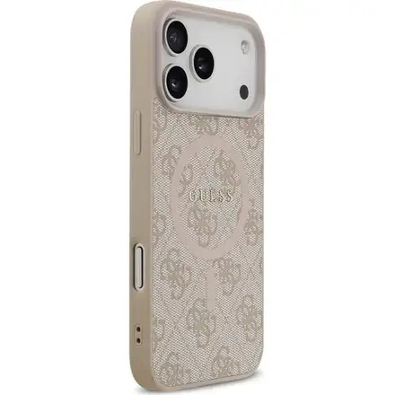 Guess PU Leather 4G Colored Ring MagSafe kryt iPhone 17 Pro Max růžový