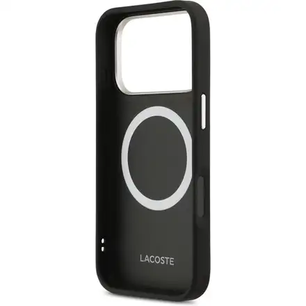Lacoste PU Leather Champs Elysees MagSafe kryt iPhone 17 Pro černý