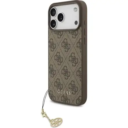 Guess 4G Charm MagSafe kryt iPhone 17 Pro Max hnědý