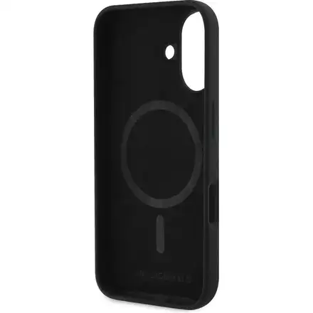 Karl Lagerfeld Liquid Silicone K&CH Heads MagSafe kryt iPhone 16 černý