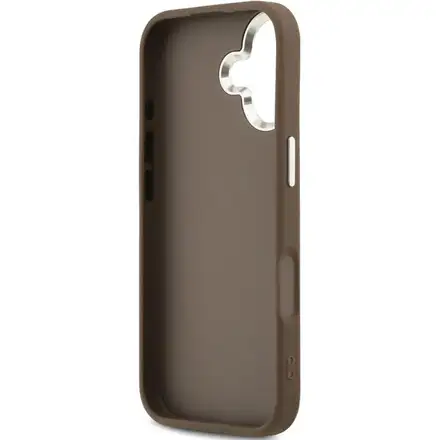Guess PU Leather 4G Metal Logo Frame kryt iPhone 17 hnědý