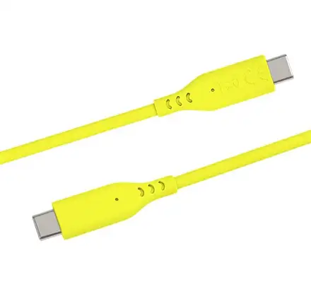 PremiumCord Silikonový kabel USB-C 60W 480Mbps žlutý extra měkký a robustní kabel délky 1,5m