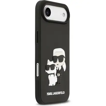 Karl Lagerfeld 3D Rubber Karl and Choupette kryt iPhone Air černý