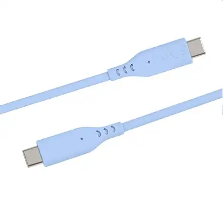 PremiumCord Silikonový kabel USB-C 60W 480Mbps modrý extra měkký a robustní kabel délky 1,5m