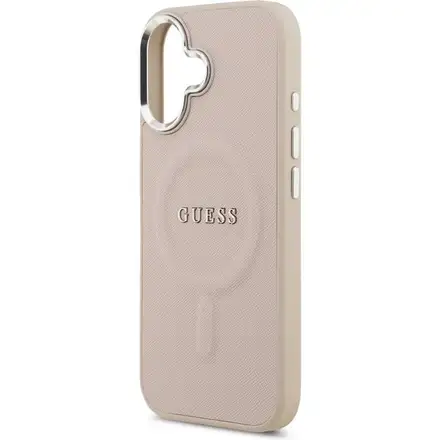 Guess PU Saffiano MagSafe kryt iPhone 17 růžový